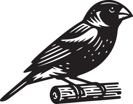 grosbeak Illustration black vector