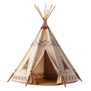 Traditional decorative teepee on transparent background png