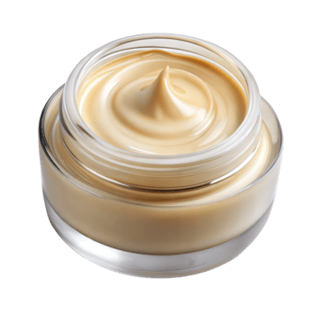 Luxury face cream in a glass jar on transparent background png