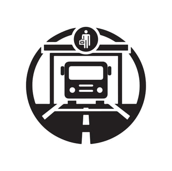 Bus stop icon illustration vector