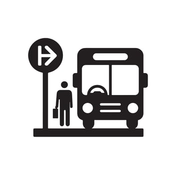Bus stop icon illustration vector