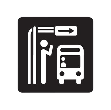 Bus stop icon illustration vector