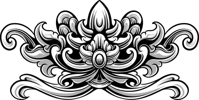 Line Art Vintage Border Element vector
