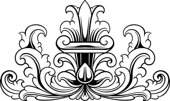 Line Art Vintage Border Element vector