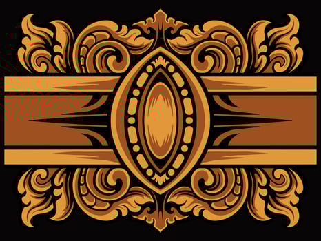 Luxury Frame Ornament Wedding Decoration vector