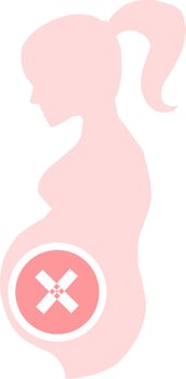 Failed pregnancy with miscarriage, sad woman waiting abortion. Prenatal girl in doubt health. Grief mother, trouble, loss child. illustration. Abortion vector
