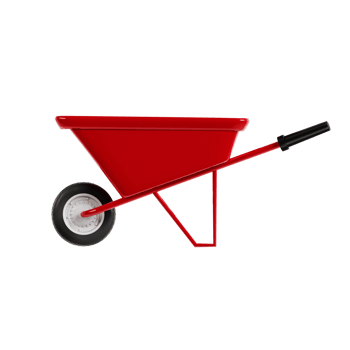 A Red Wheelbarrow 3d Render Illustration png