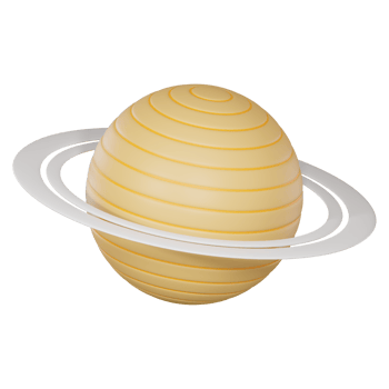 Exploring Saturn of the Ringed Planet in Space. 3D Render png