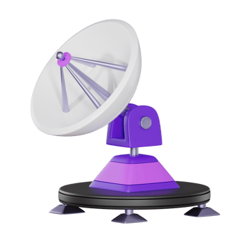 High-Tech Communication of Satellite Dish Icon. 3D Render png