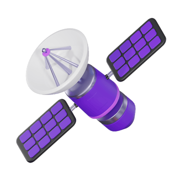 Connecting Worlds Satellite Science Research. 3D Render png