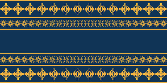 Elegant Textile Border with Floral Motif.Vintage Textile Border for Classic Designs.Colorful Textile Border with Geometric Patterns with copy space area vector