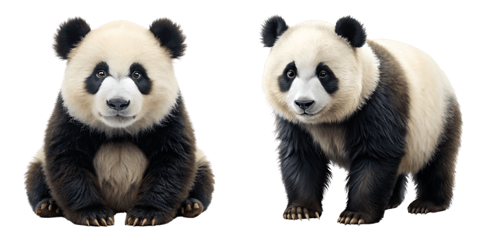 panda isolated on transparent background png