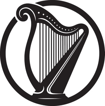 harp silhouette illustration black vector
