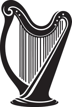 harp silhouette illustration black vector