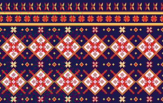 Geometric floral ethnic fabric seamless pattern colorful. traditional ethnic textile printed pattern, Designed for background ,wallpaper ,carpet ,clothing ,printed pattern ,fabric ,embroidery vector