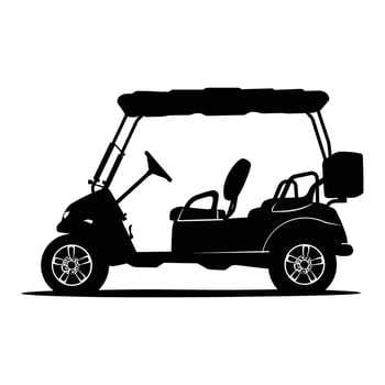 golf cart graphic silhouette vector