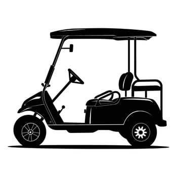golf cart graphic silhouette vector
