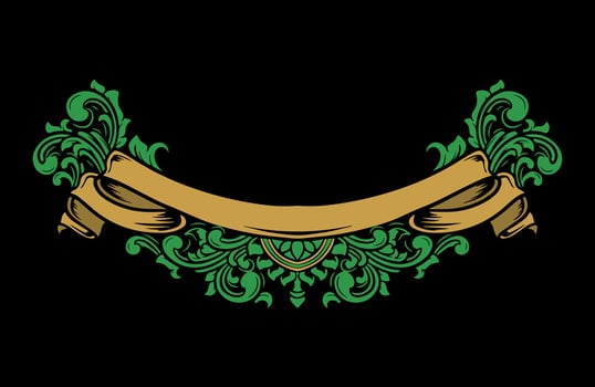 luxury ribbon ornament floral vintage vector