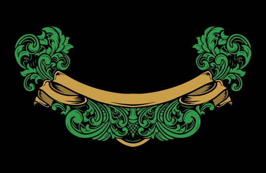 luxury ribbon ornament floral vintage vector