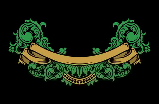 luxury ribbon ornament floral vintage vector