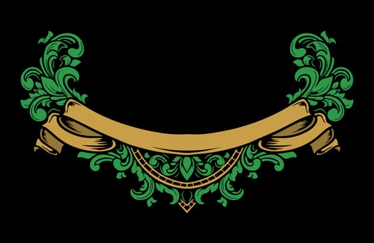 luxury ribbon ornament floral vintage vector