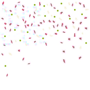 Confetti. Festive confetti in flat style on a white background. Background with colored confetti for cards, posters, background. vector