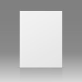 realistic standing 3d magazine mockup with white blank cover isolated vector
