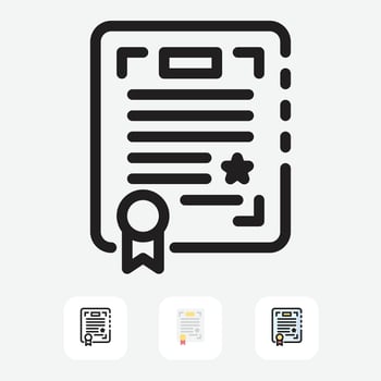 Line Icons for Certificate and Diploma vector