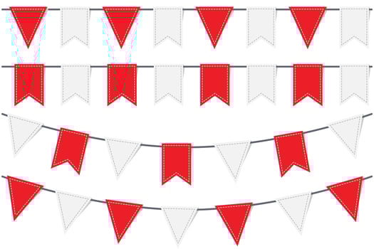 illustration of the country flag of Indonesia isolated on white background. vector