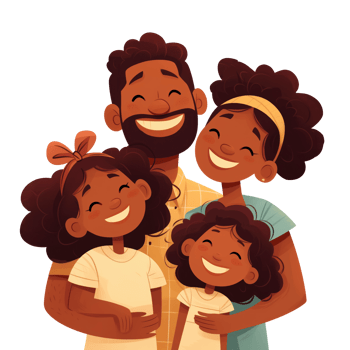 Happy african american family laughing and smiling png