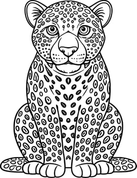 Coloring Page for Kids - Jaguar - Black and White Line Art vector