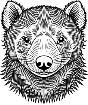 Coloring Page for Kids - Tasmanian Devil Portrait - Black and White Line Art vector
