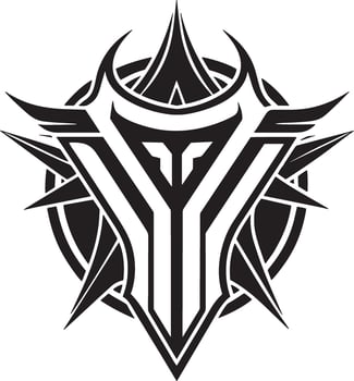minimal abstract tattoo design illustration black and white vector
