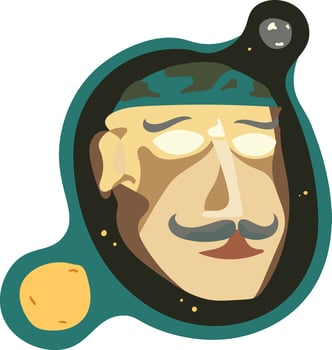 Men's head day and night vector