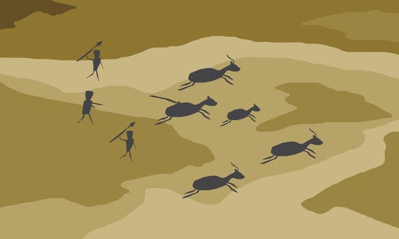Stone Age Cave Wall Paint vector