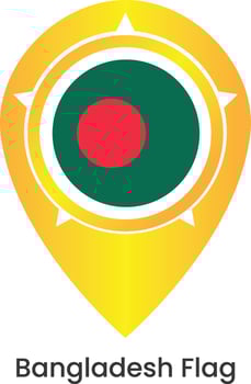 Bangladesh Flag Map Pin Icon vector