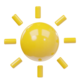 Sun icon 3d render illustration png