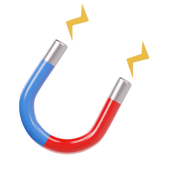 Magnet icon 3d render illustration png