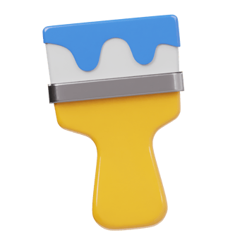 Paint brush icon 3d render illustration png