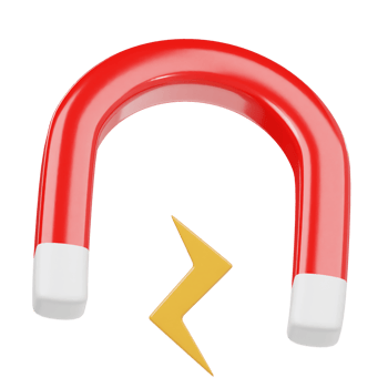 Magnet icon 3d render illustration png