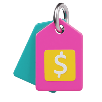 Price tag icon 3d render illustration png