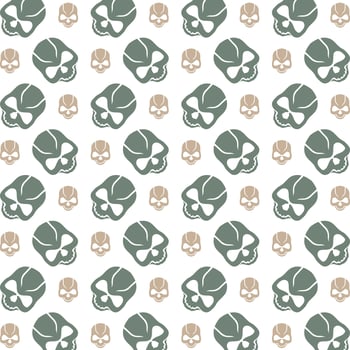 Skull head skilled trendy multicolor repeating illustration design vector