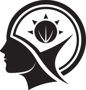 mental health logo illustration black and white vector