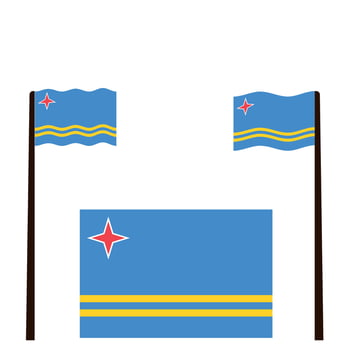 original and simple Aruba flag isolated in official colors and Proportion Correctly vector