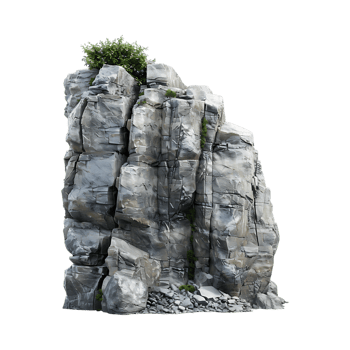 Rock Cliff on Transparent Background png