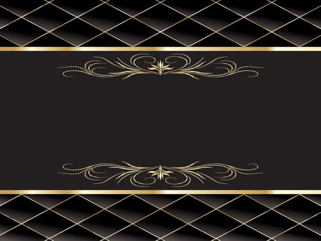 Black background with gold pattern style vector