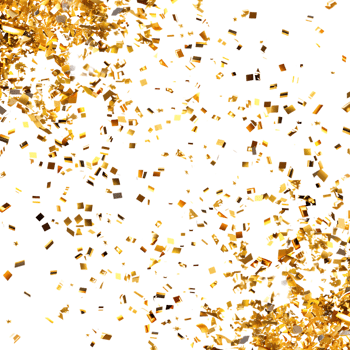 Golden Confetti in Air on Transparent Background png