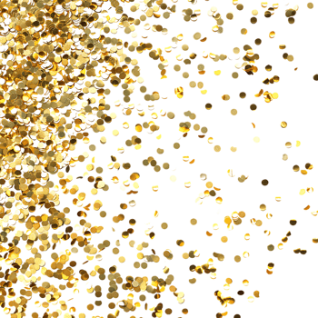 Golden Confetti in Air on Transparent Background png