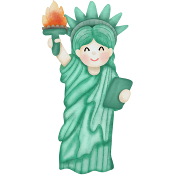 Statue of Liberty, cartoon character png