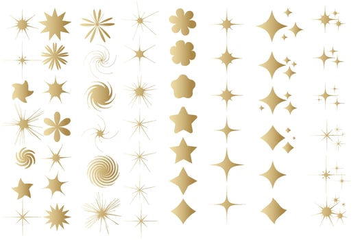 Star sparkle icon. Futuristic shapes. Christmas stars icons. Flashes from fireworks vector